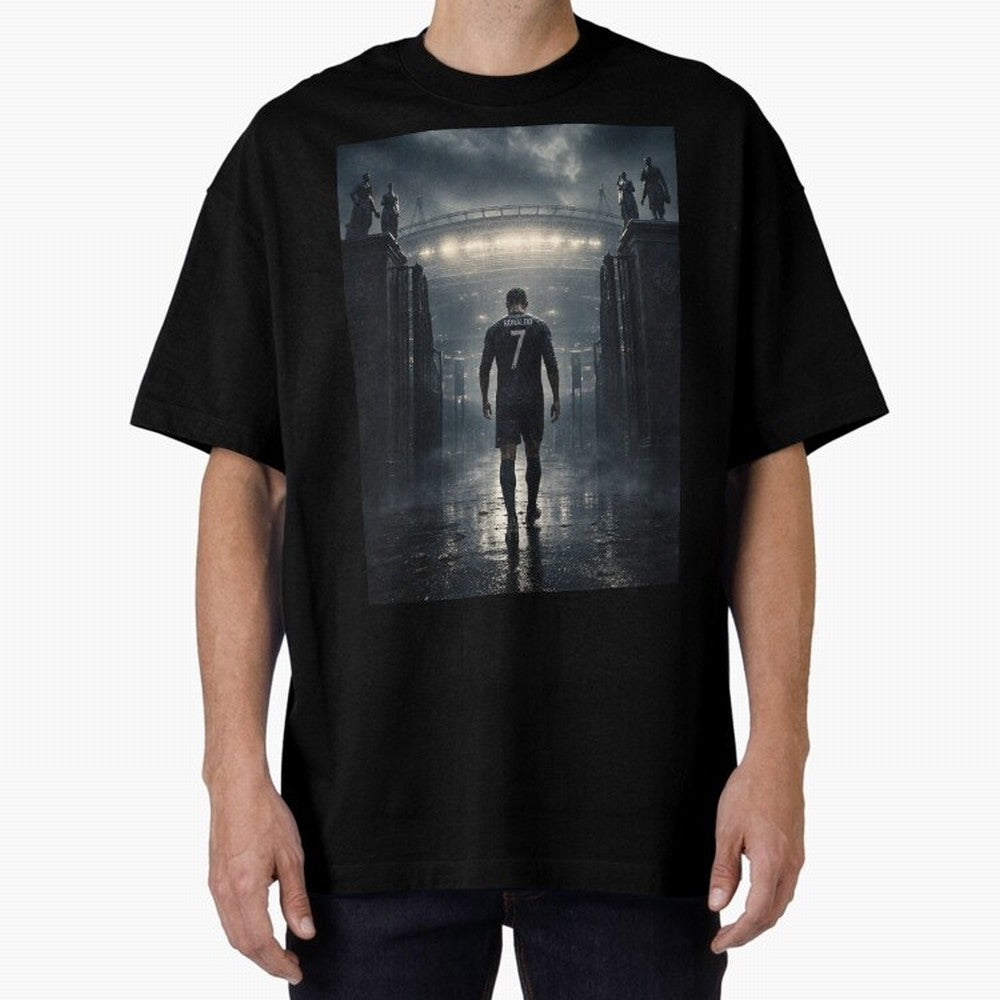 CR7 Entering a Stadium Legend Oversized T-Shirt Celebrate the Magic of FIFA World Cup 2026 with Neymar, Portugal, Spain and Germany Energy, Stadium Memories, Football Loyalty, International Chants and Championship Tradition; Built for Supporters