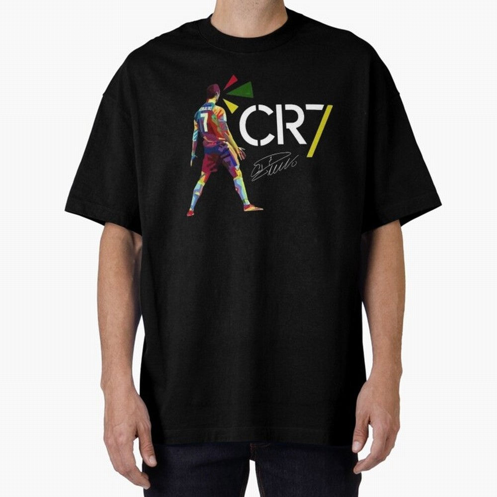 Cr7 Cristiano Ronaldo Signature Oversized T-Shirt Showcase FIFA World Cup 2026 for Fans of Haaland and England and Germany, Bringing Championship Spirit, Famous Goals, Roaring Crowds and International Football Unity; Perfect for Supporters Who Want