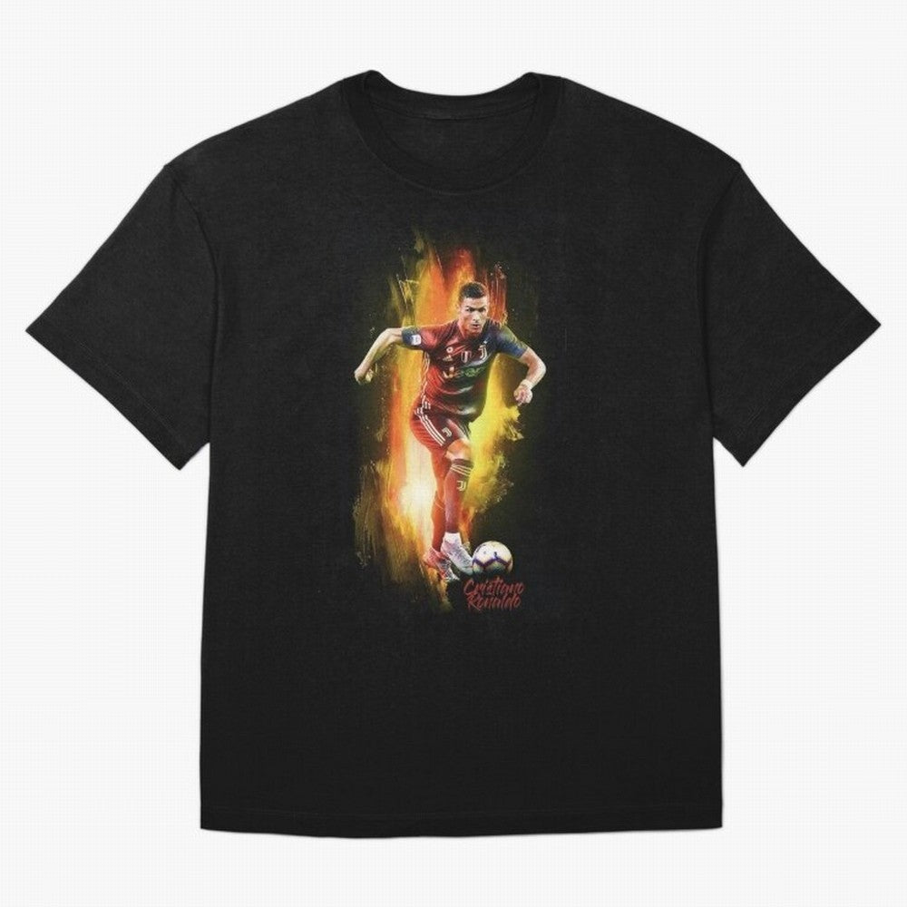 Ronaldo Wallpaper Oversized T-Shirt Treasure FIFA World Cup 2026 USA Canada Mexico for Fans of Messi and Cristiano Ronaldo and England and Germany, Bringing Vintage Soccer Flavor, Modern Football Stars, National Flags and Final Night Emotion; Great