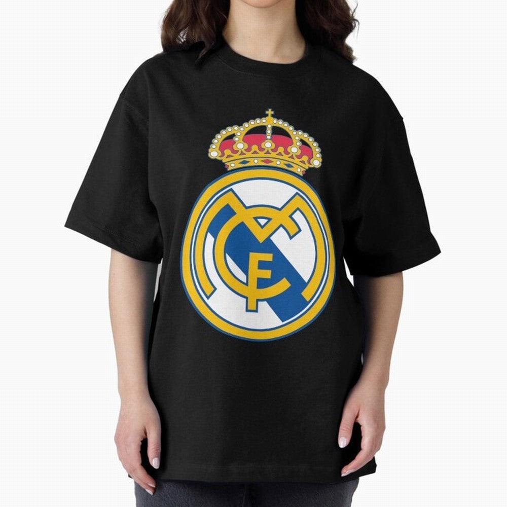 The Madrid CF Logo Oversized T-Shirt Relive the Noise and Pride of FIFA World Cup 2026 Group Stage for Fans of Messi, CR7 and Mbappe and England and Germany, Bringing Match Day Excitement, Supporter Culture, Golden Goals and Global Football