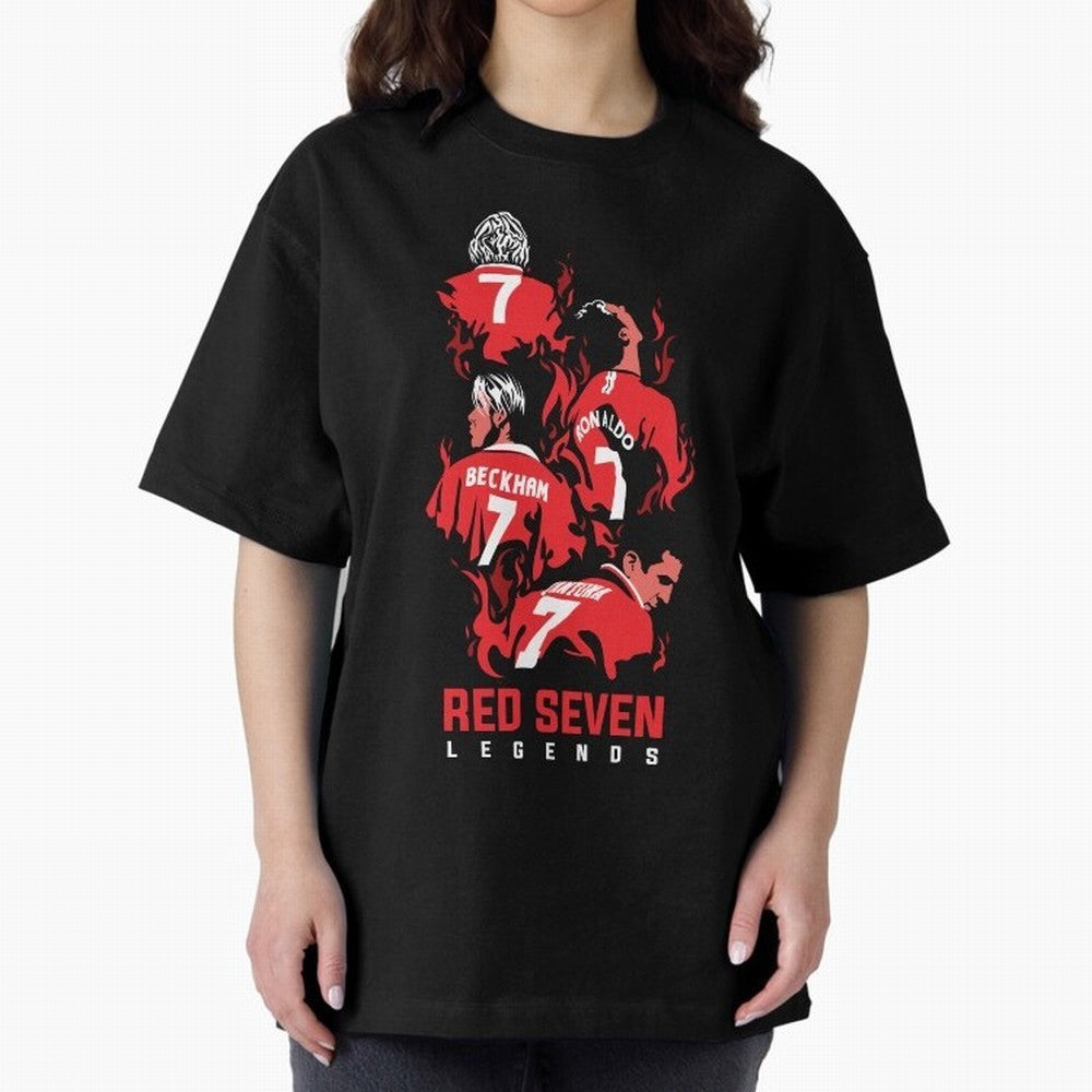 The Red Seven - Man Utd Oversized T-Shirt Feel International Energy from FIFA World Cup 2026 USA Canada Mexico Spirit, Filled with Argentina, Cristiano Ronaldo, Stadium Memories, Football Loyalty, International Chants and Championship Tradition;