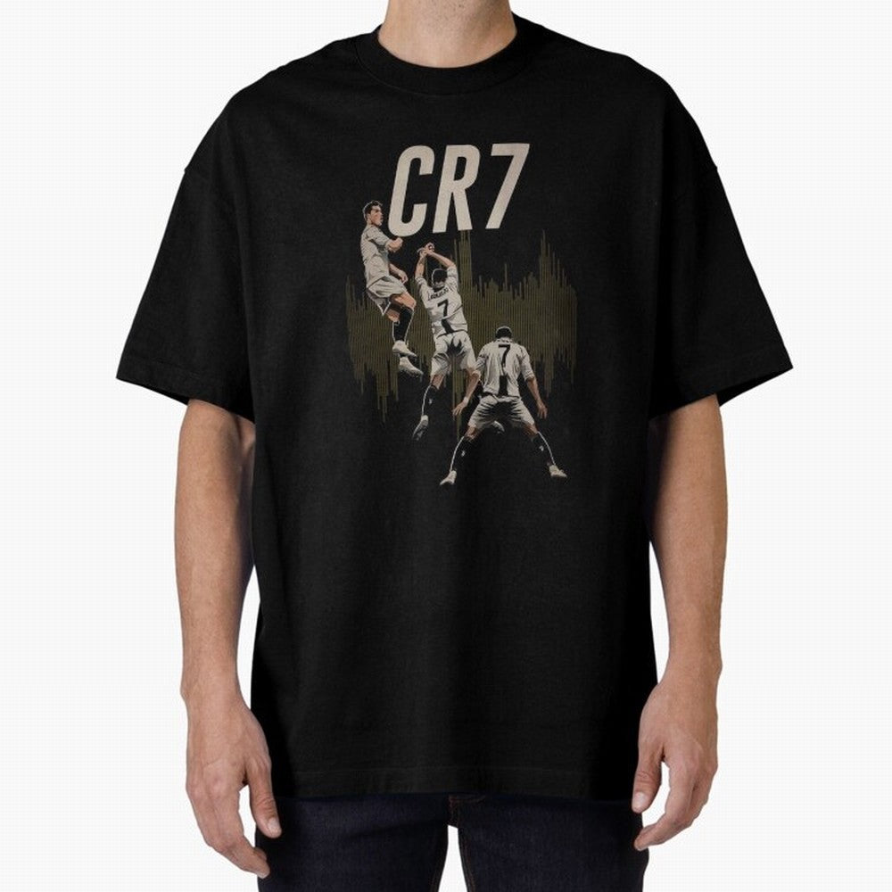 Illustration Ronaldo Design Oversized T-Shirt Bring Stadium Energy to Global Football Passion for FIFA World Cup 2026 USA Canada Mexico, Made for Messi, Neymar and Mbappe, Netherlands, Goal Celebration Energy, Supporter Heritage, Football Icons and