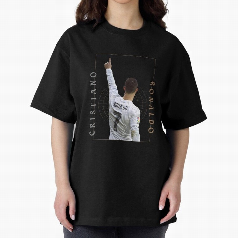 Cristiano Ronaldo CR7 Best Seller Oversized T-Shirt Keep the Match Day Mood of FIFA World Cup 2026 USA Canada Mexico for Fans of Haaland and Mbappe and Brazil, Bringing Worldwide Fan Energy, Dramatic Goals, Stadium Lights and Championship