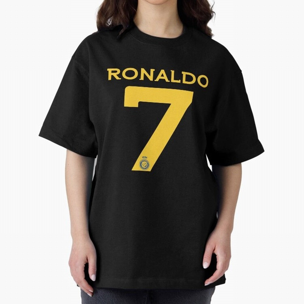 Ronaldo 7 Al-Nassr Football Club - Oversized T-Shirt Celebrate the Biggest Stage of FIFA World Cup 2026 for Fans of Messi, Neymar and Mbappe and Argentina, France and Brazil, Bringing Classic Soccer Heritage, Championship Pressure, Fan Loyalty and
