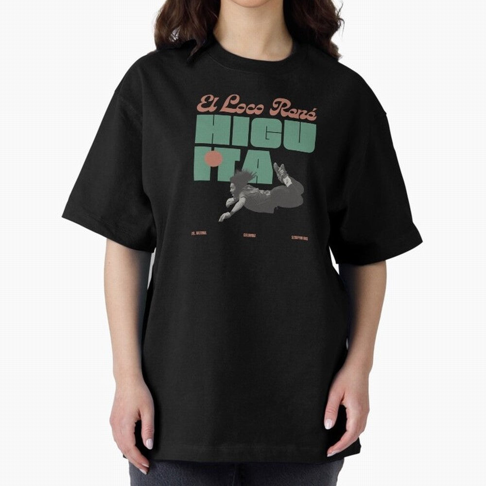 Rene Higuita Minimalist Oversized T-Shirt Support Iconic Players in FIFA World Cup 2026 Connected to Haaland, Spain Energy, Fan Favorite Moments, National Team Passion, Big Match Drama and Soccer History; Ideal for Fans Who Follow Messi, Cristiano