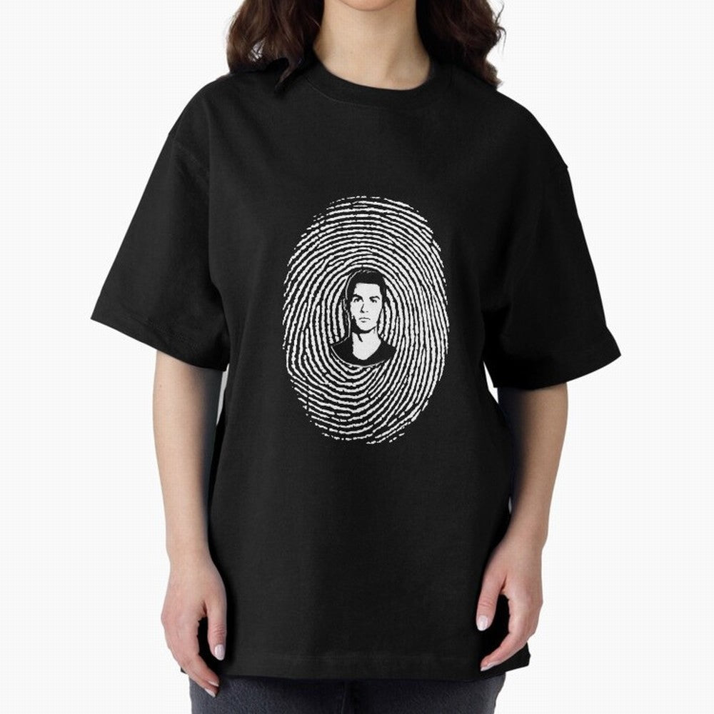 Cristiano Ronaldo fingerprint Oversized T-Shirt Carry Match Day Hype around FIFA World Cup 2026, Cristiano Ronaldo, Haaland and CR7, Portugal, Sports Nostalgia, International Competition, Famous Players and Unforgettable Victories; Ideal for Fans