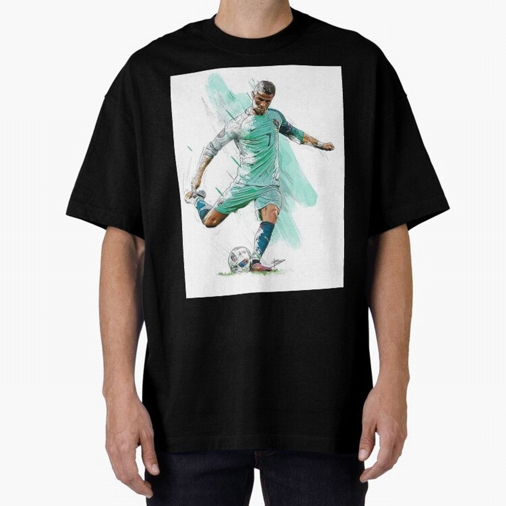 Cristiano ronaldo 7 Oversized T-Shirt Celebrate Classic Football Spirit in Match Day Hype around FIFA World Cup 2026, Haaland, Argentina, France and Brazil, Vintage Soccer Flavor, Modern Football Stars, National Flags and Final Night Emotion; Made