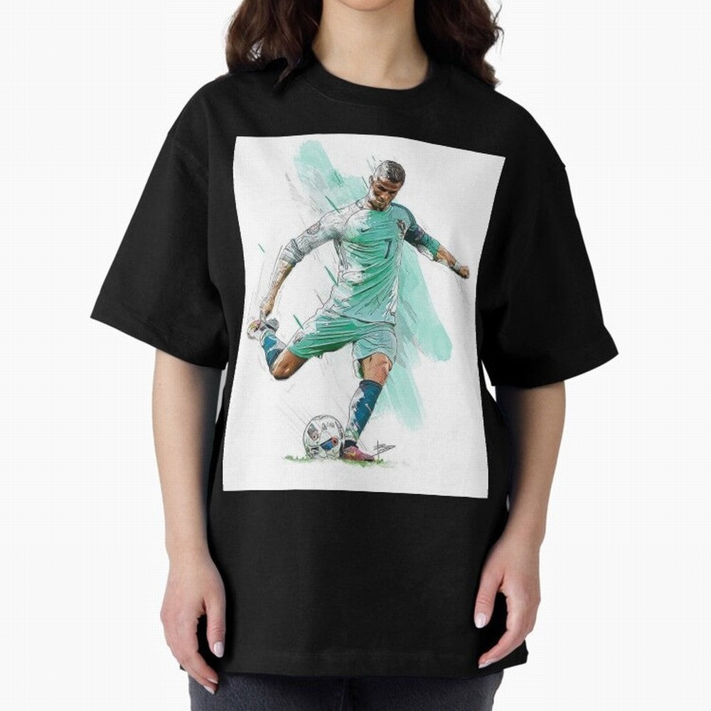 Cristiano ronaldo 7 Oversized T-Shirt Celebrate Classic Football Spirit in Match Day Hype around FIFA World Cup 2026, Haaland, Argentina, France and Brazil, Vintage Soccer Flavor, Modern Football Stars, National Flags and Final Night Emotion; Made
