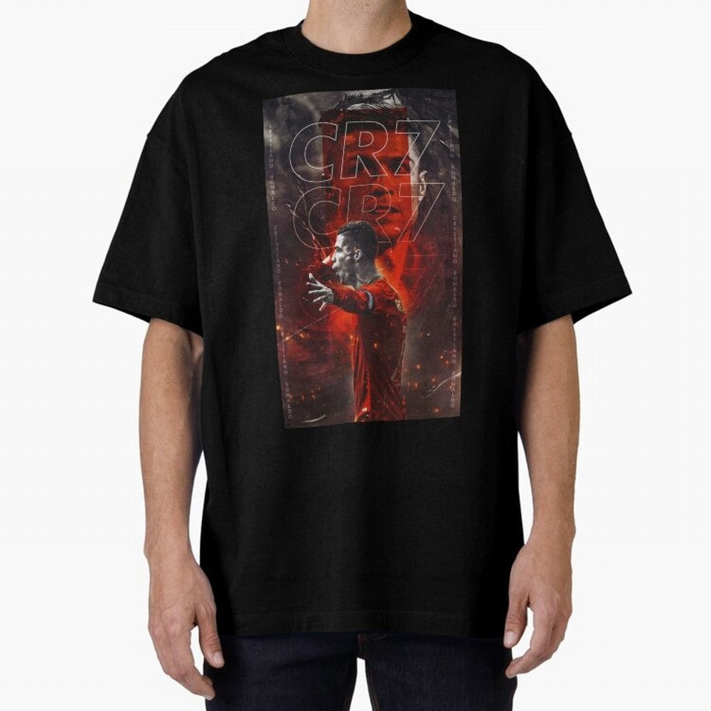 Cristiano Ronaldo Art Oversized T-Shirt Live the Energy of FIFA World Cup 2026 Group Stage Built around Mbappe and Neymar, France and Portugal Energy, Match Day Excitement, Supporter Culture, Golden Goals and Global Football Passion; Ideal for