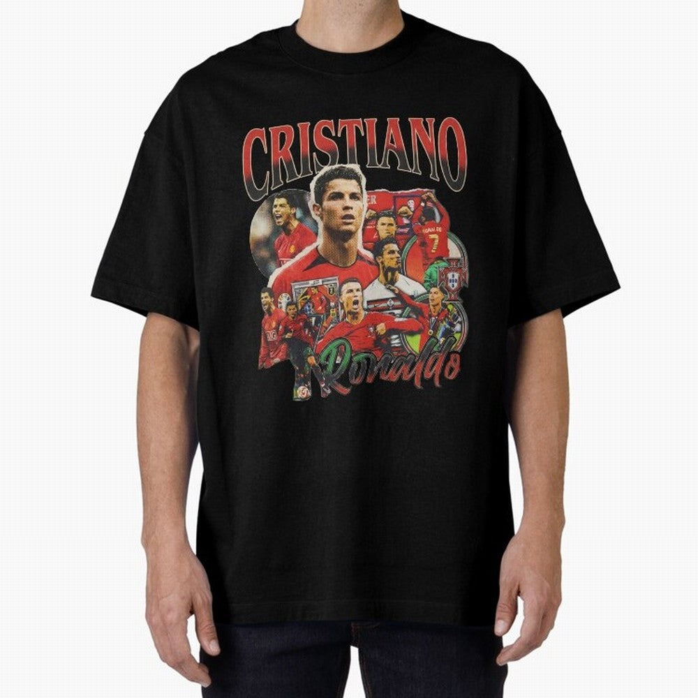Retro Cristiano Ronaldo Oversized T-Shirt Celebrate Unforgettable Nights in the FIFA World Cup 2026 Group Stage Journey through Messi, CR7 and Mbappe Highlights, England and Germany Pride, Goal Celebration Energy, Supporter Heritage, Football Icons