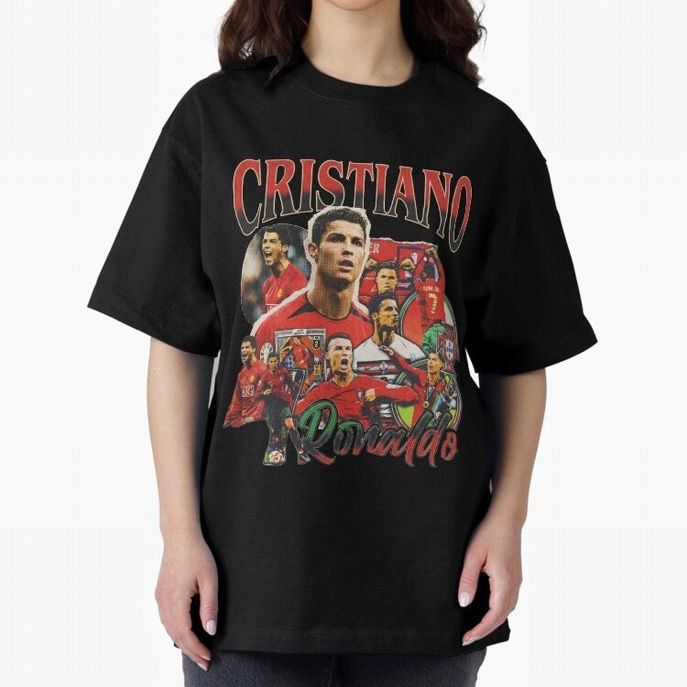 Retro Cristiano Ronaldo Oversized T-Shirt Celebrate Unforgettable Nights in the FIFA World Cup 2026 Group Stage Journey through Messi, CR7 and Mbappe Highlights, England and Germany Pride, Goal Celebration Energy, Supporter Heritage, Football Icons