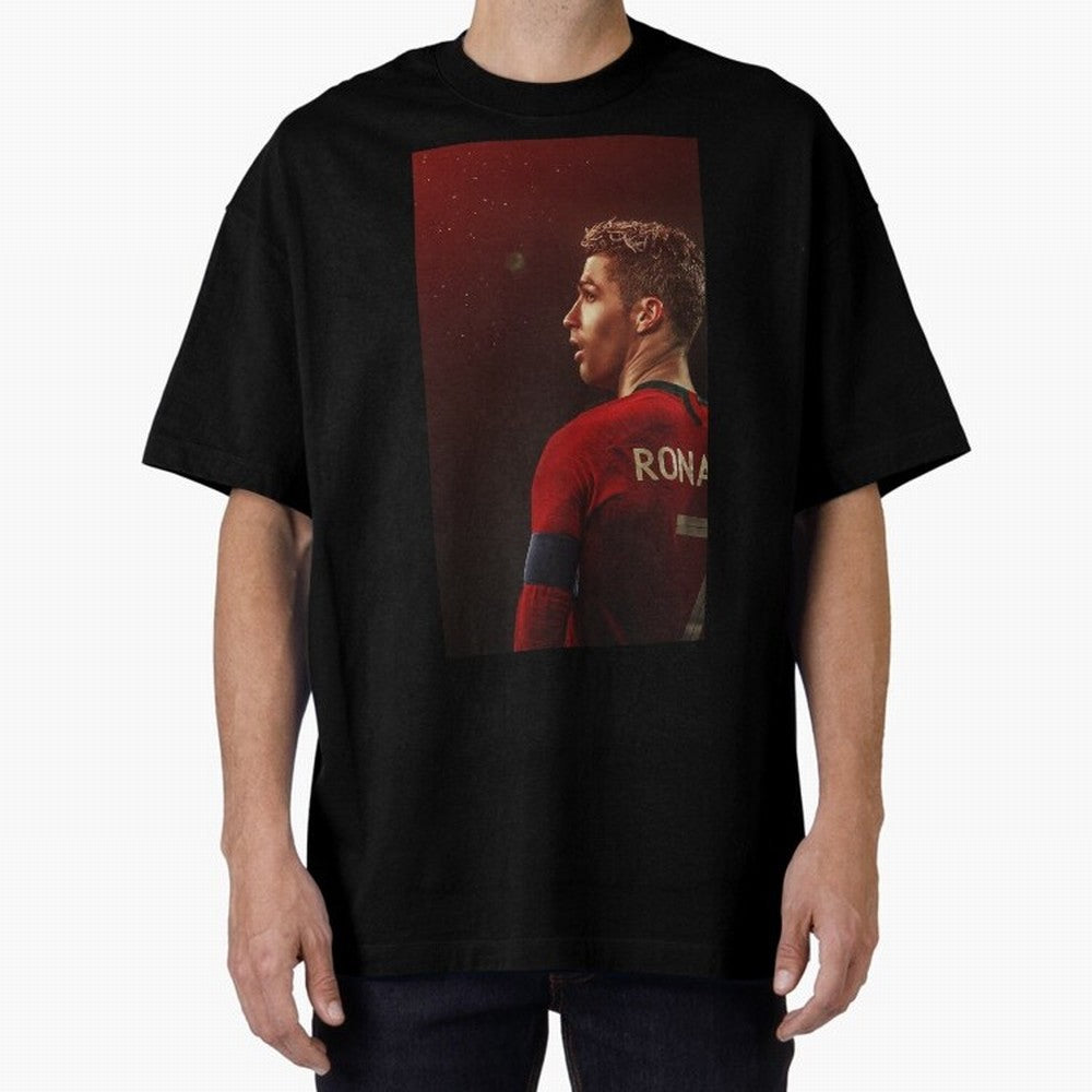 Art Ronaldo Wallpaper Oversized T-Shirt Bring Stadium Energy to FIFA World Cup 2026 Spirit, Highlighting Argentina, CR7 and Messi, Game Day Rituals, Football Legends, Country Pride and the Road to the Final; Great for Supporters Who Love Legendary