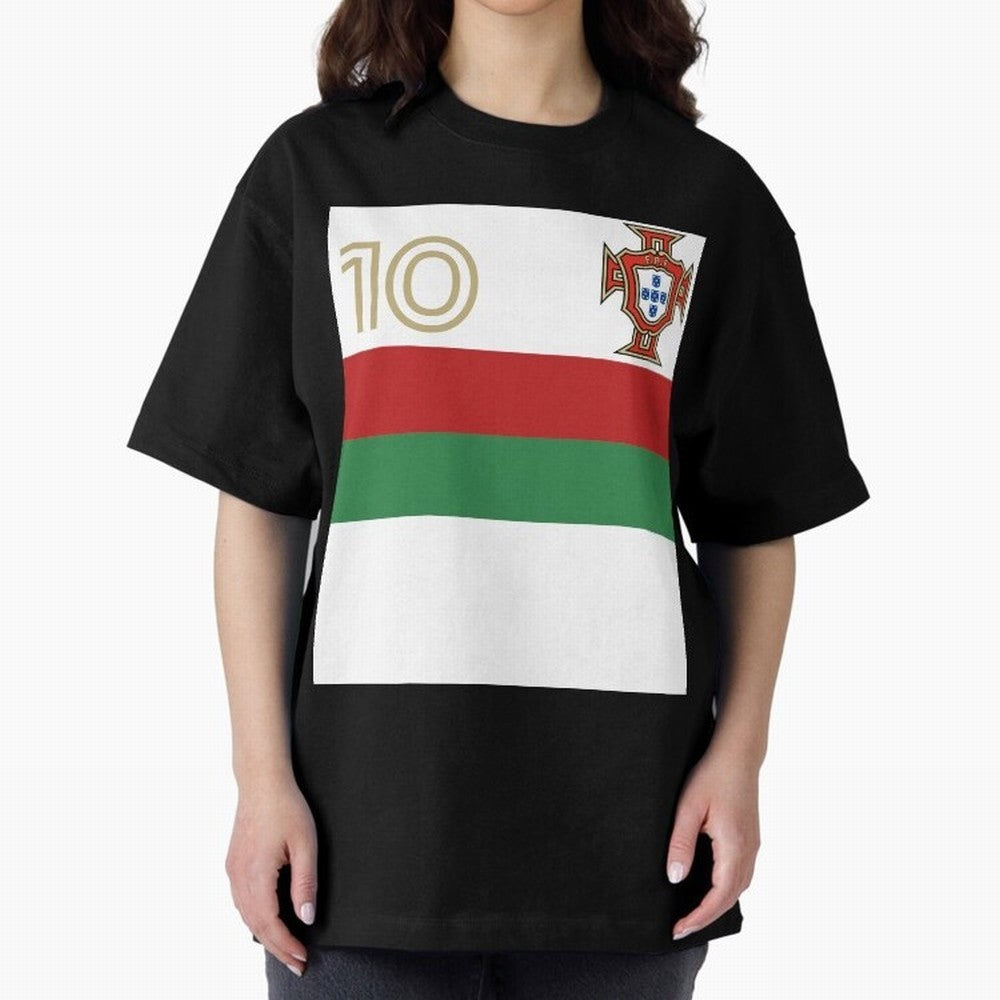 Portugal | 2026 World Cup Fan Apparel Oversized T-Shirt Bring a Vintage Feel to FIFA World Cup 2026 Group Stage Spirit, Made for France and Portugal, Cristiano Ronaldo, Stadium Memories, Football Loyalty, International Chants and Championship