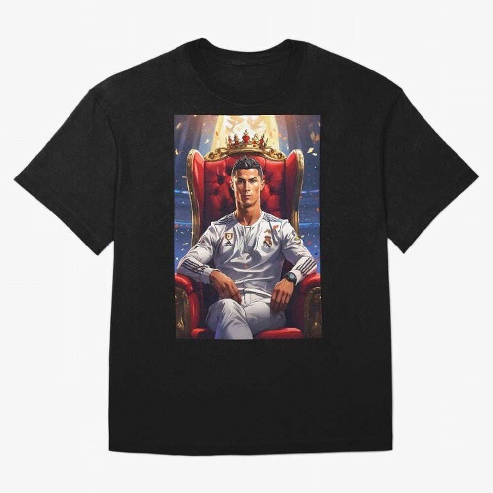 King Cristiano Ronaldo Oversized T-Shirt Spotlight Match Day Hype around FIFA World Cup 2026 Group Stage, CR7 and Messi, Netherlands, Fan Favorite Moments, National Team Passion, Big Match Drama and Soccer History; Great for Supporters Who Love