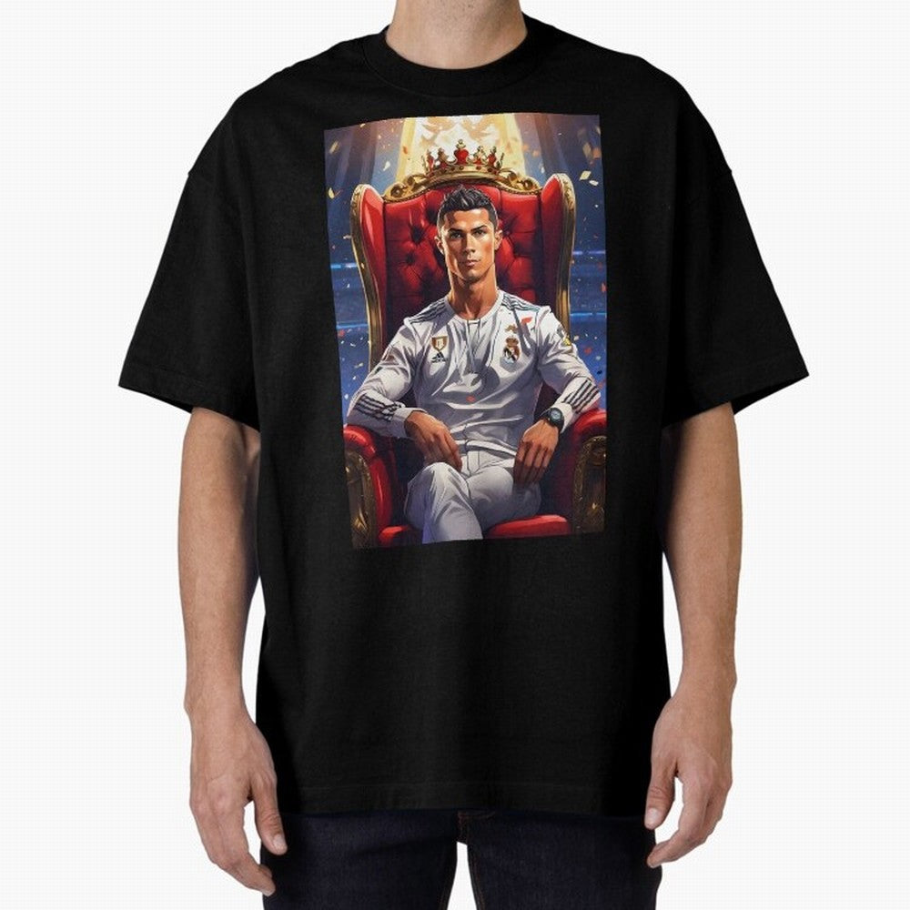 King Cristiano Ronaldo Oversized T-Shirt Spotlight Match Day Hype around FIFA World Cup 2026 Group Stage, CR7 and Messi, Netherlands, Fan Favorite Moments, National Team Passion, Big Match Drama and Soccer History; Great for Supporters Who Love