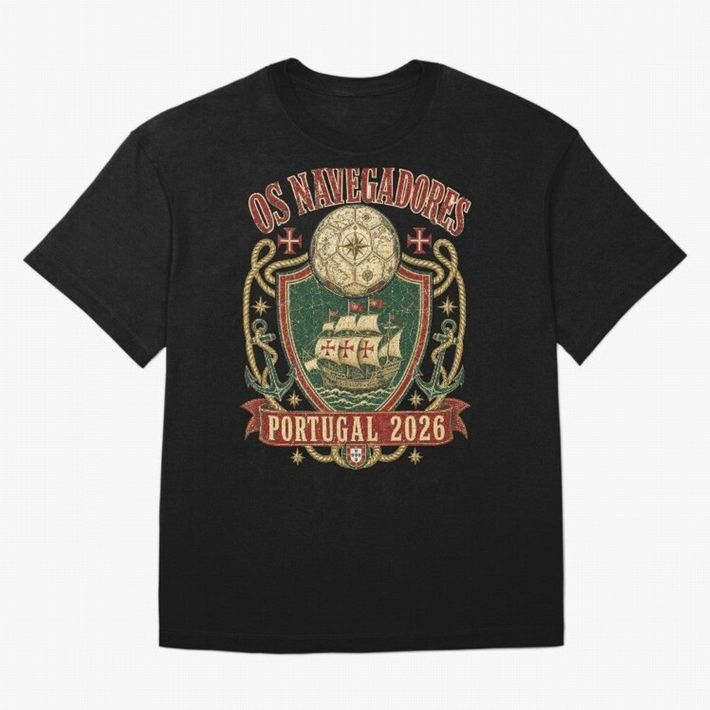 Os Navegadores Portugal 2026 World Cup Soccer T-Shirt Oversized T-Shirt Celebrate the Next Chapter of Match Day Hype around FIFA World Cup 2026, Messi and Cristiano Ronaldo, France, Football History, Final Match Energy, Crowd Noise and Once in a