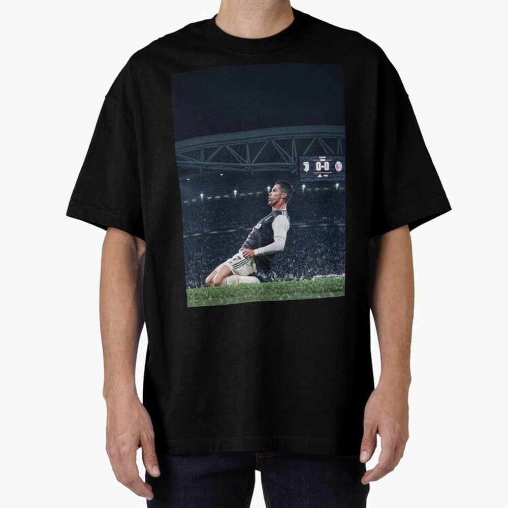 Wallpaper Cristiano Celebration Oversized T-Shirt Step into FIFA World Cup 2026 for Fans of Cristiano Ronaldo and France and Portugal, Bringing Retro Football Energy, Iconic Rivalries, Trophy Chase Drama and Stadium Atmosphere; Great for Supporters