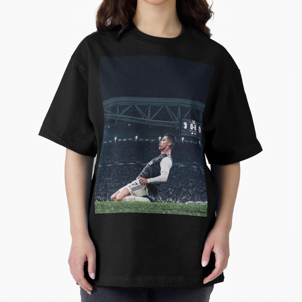 Wallpaper Cristiano Celebration Oversized T-Shirt Step into FIFA World Cup 2026 for Fans of Cristiano Ronaldo and France and Portugal, Bringing Retro Football Energy, Iconic Rivalries, Trophy Chase Drama and Stadium Atmosphere; Great for Supporters