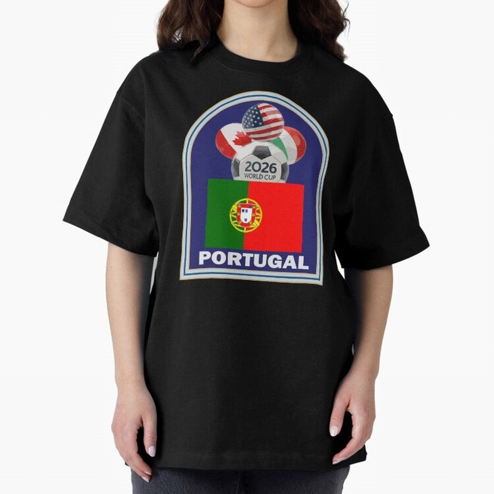 Portugal 2026 Soccer T-shirt Oversized T-Shirt Bring World Football Passion into Match Day Hype around FIFA World Cup 2026 Group Stage, Haaland and Mbappe, Argentina, Champion Mindset, Group Stage Buzz, Knockout Tension and Passionate Fan Culture;