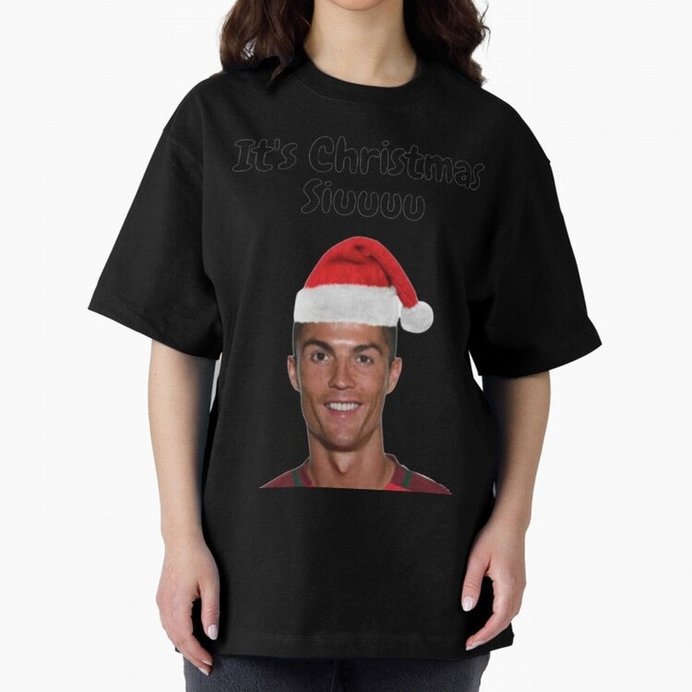 Cristiano Ronaldo Siuuu Funny Christmas Sweater Oversized T-Shirt Stand Proud for Global Football Passion for FIFA World Cup 2026 USA Canada Mexico, Featuring Mbappe and Neymar, Spain, Tournament Hype, Historic Matchups, Family Viewing Parties and
