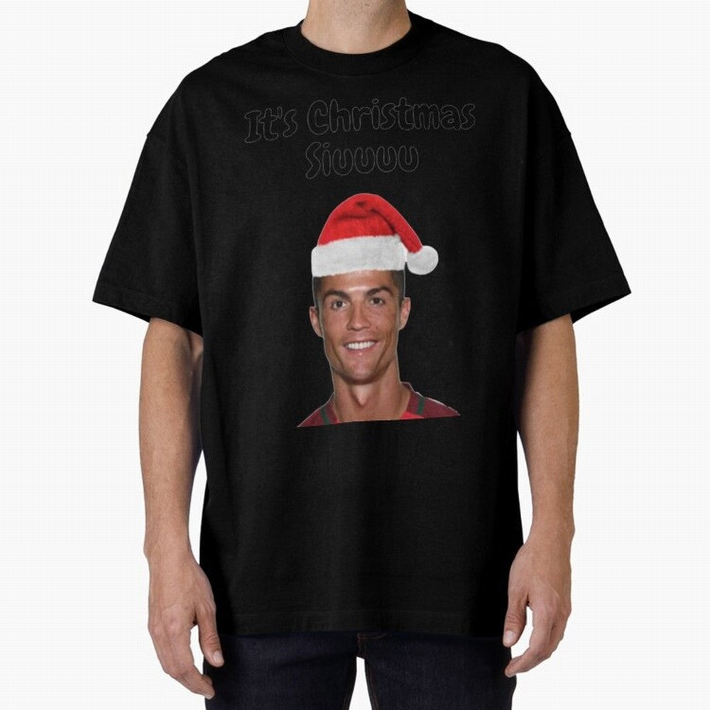 Cristiano Ronaldo Siuuu Funny Christmas Sweater Oversized T-Shirt Stand Proud for Global Football Passion for FIFA World Cup 2026 USA Canada Mexico, Featuring Mbappe and Neymar, Spain, Tournament Hype, Historic Matchups, Family Viewing Parties and