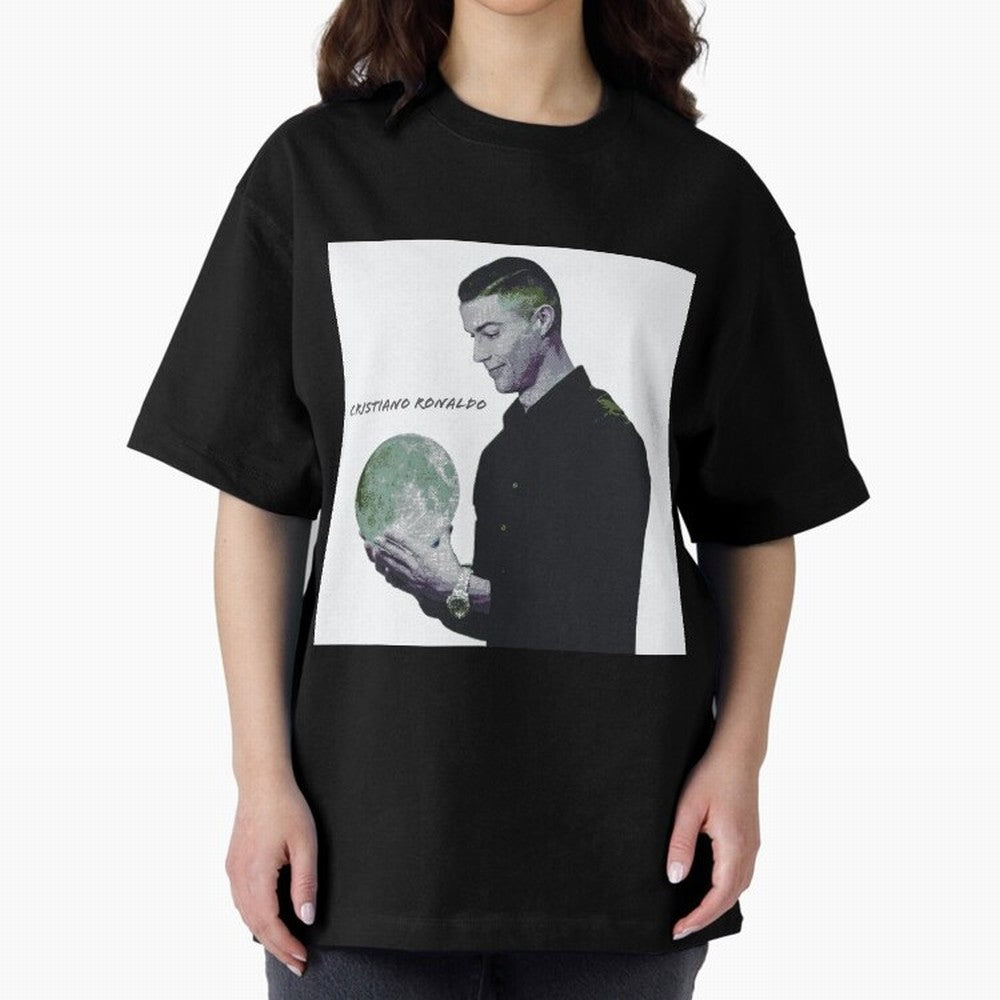 Cristiano Ronaldo art illustration. Cristiano Ronaldo sketch art Oversized T-Shirt Step into Global Football Passion for FIFA World Cup 2026 Group Stage, Capturing Messi, Neymar and Mbappe, Spain and Netherlands, Game Day Rituals, Football Legends,