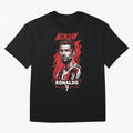 Cristiano Ronaldo CR7 Geometric Vector Portrait Oversized T-Shirt Celebrate Every Goal in the FIFA World Cup 2026 Journey through Haaland Highlights, England and Germany Pride, Sports Nostalgia, International Competition, Famous Players and