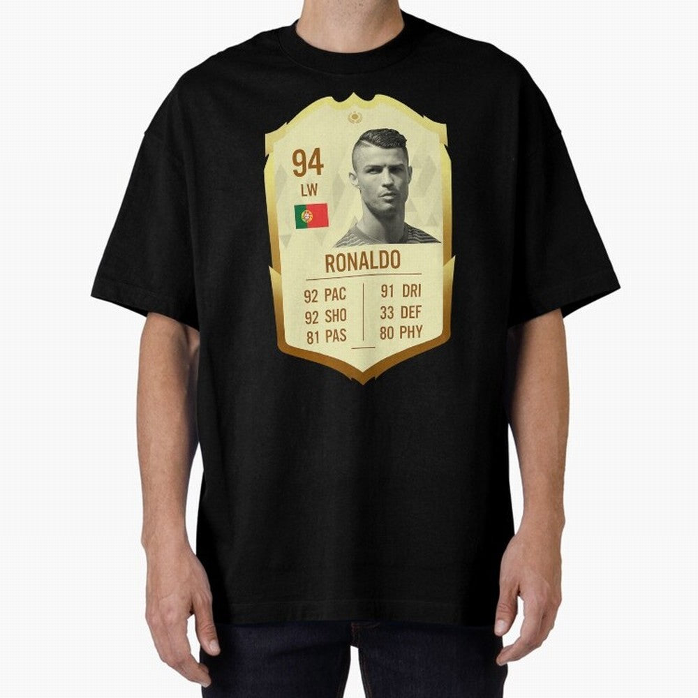 Cristiano Ronaldo Ultimate Card Oversized T-Shirt Make Your Look Match the FIFA World Cup 2026 USA Canada Mexico Journey through CR7 Highlights, England and Germany Pride, Sports Nostalgia, International Competition, Famous Players and