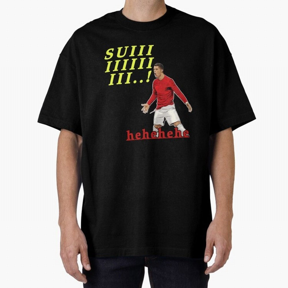 Hehehe suiii !! Cristiano ronaldo goal Oversized T-Shirt Support Iconic Players in Global Football Passion for FIFA World Cup 2026 Group Stage, Celebrating Mbappe and Neymar, Germany, Tournament Hype, Historic Matchups, Family Viewing Parties and