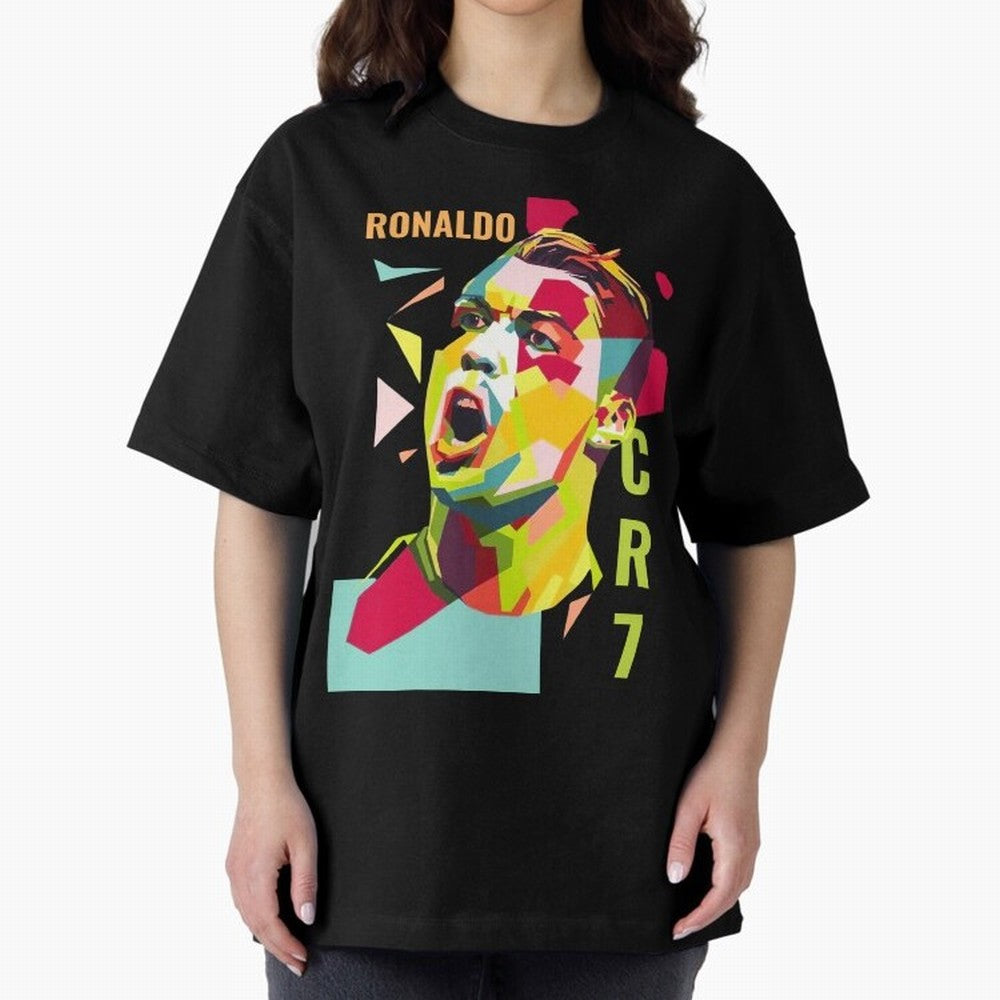 RONALDO CR7 Design Oversized T-Shirt Live for the Drama of Global Football Passion for FIFA World Cup 2026 USA Canada Mexico, Celebrating Mbappe and Neymar, Brazil, Goal Celebration Energy, Supporter Heritage, Football Icons and Worldwide