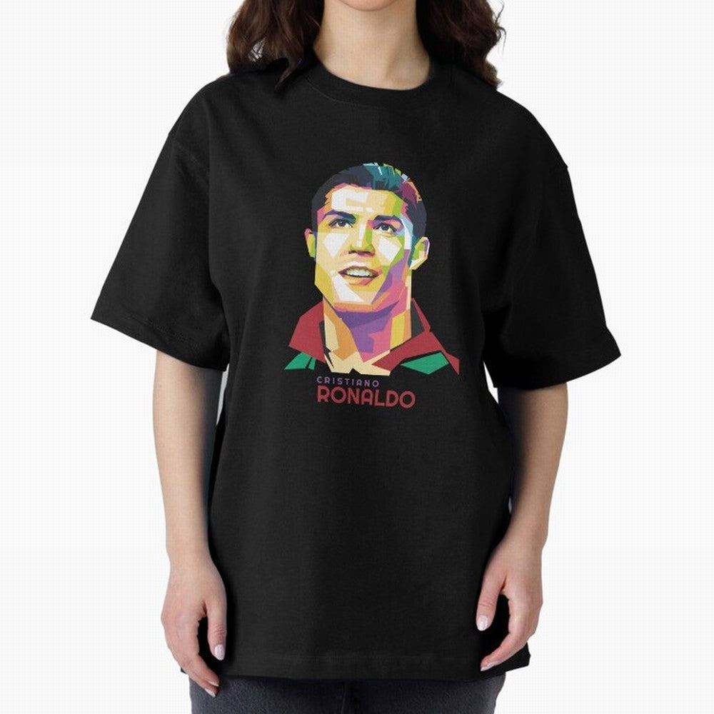 Cristiano Ronaldo Oversized T-Shirt Capture FIFA World Cup 2026 USA Canada Mexico Connected to CR7 and Messi, Brazil, Portugal and Argentina Energy, Champion Mindset, Group Stage Buzz, Knockout Tension and Passionate Fan Culture; Perfect for Fans,