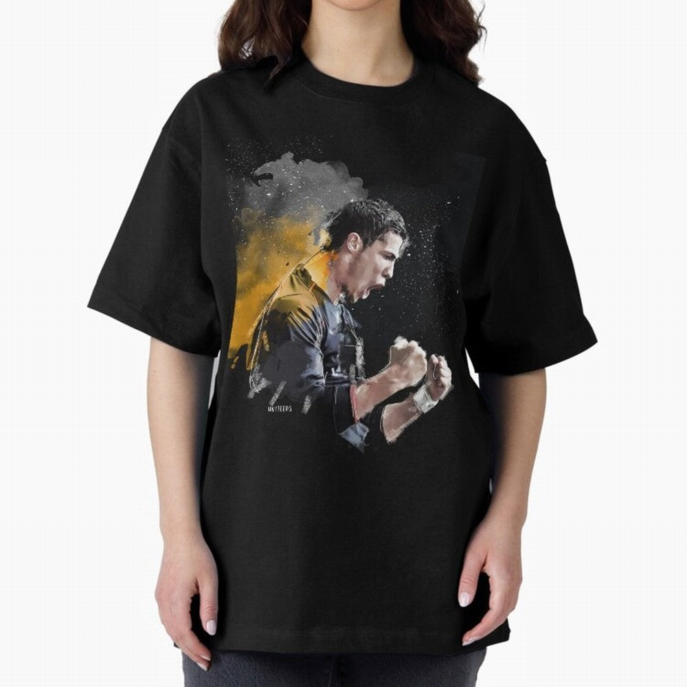 CRISTIANO RONALDO PAINTING Oversized T-Shirt Represent FIFA World Cup 2026 Group Stage Spirit, Highlighting Netherlands, Neymar, Game Day Rituals, Football Legends, Country Pride and the Road to the Final; Ideal for Fans Who Follow Messi, Cristiano