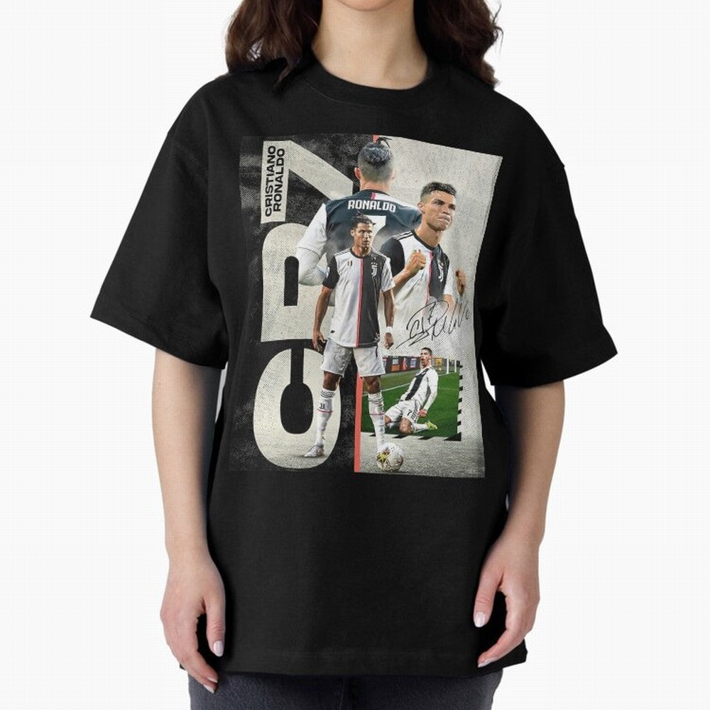 Cristiano Ronaldo Goals Oversized T-Shirt Represent Global Football Passion for FIFA World Cup 2026 Group Stage, Inspired by Neymar, Spain, Championship Spirit, Famous Goals, Roaring Crowds and International Football Unity; Made for Collectors Who