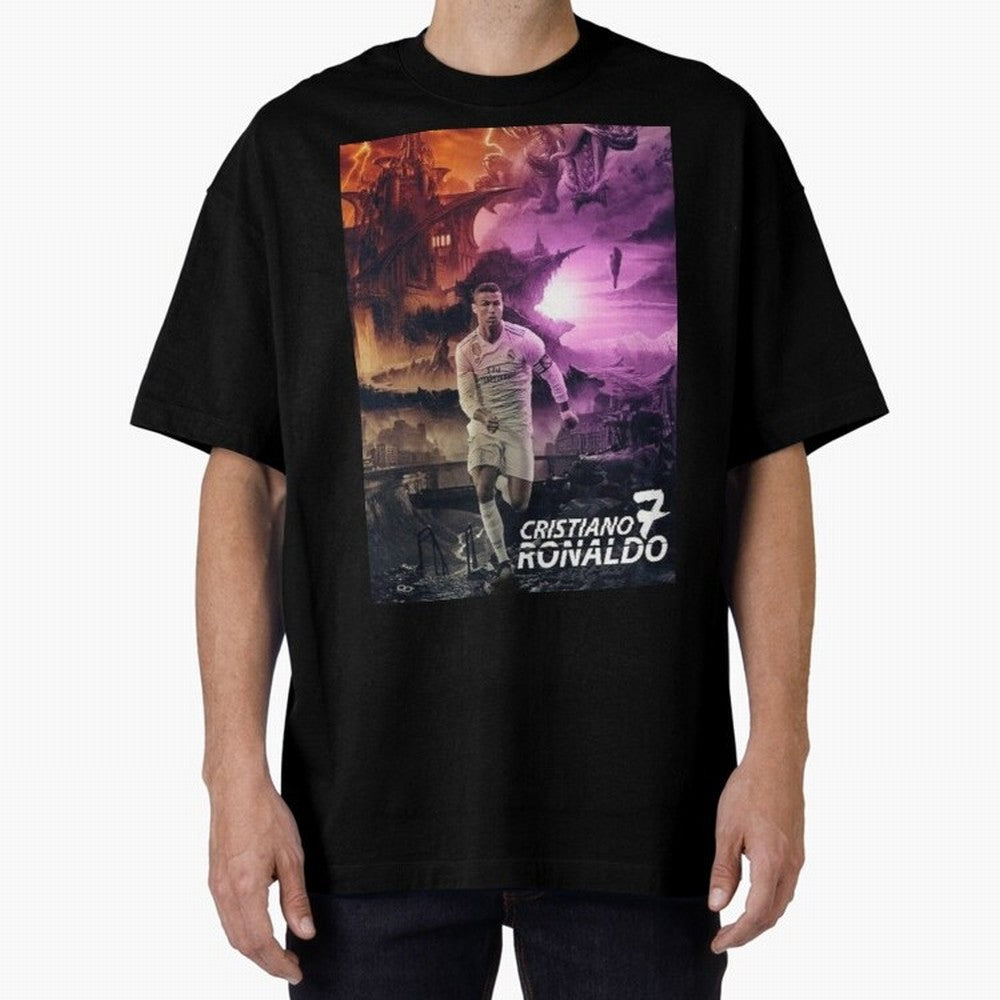 Cristiano Ronaldo | CR7 Design Oversized T-Shirt Celebrate Global Passion for Match Day Hype around FIFA World Cup 2026 Group Stage, Neymar, England and Germany, Football Passion, Legendary Performances, Festival Vibes and Supporter Community; Made