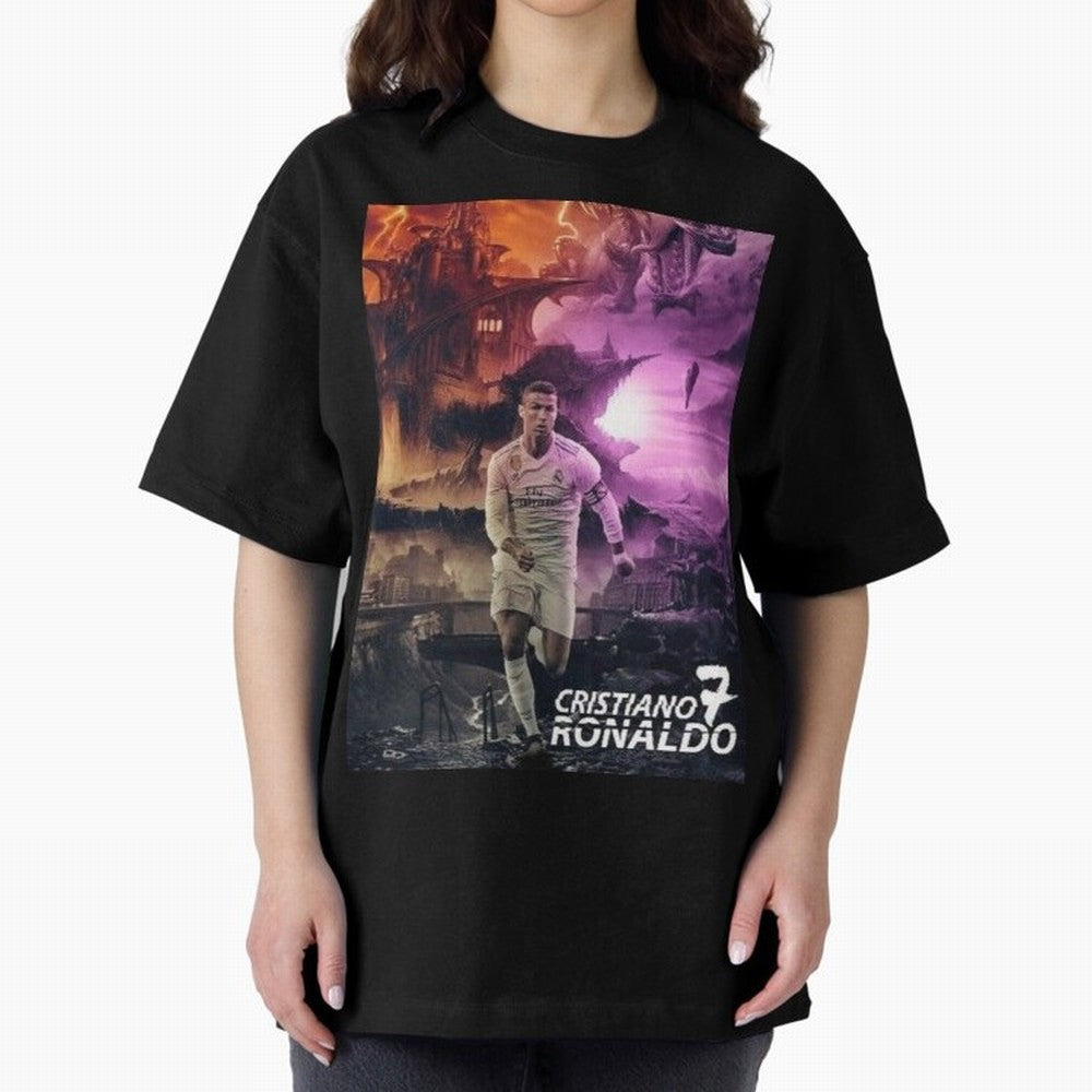 Cristiano Ronaldo | CR7 Design Oversized T-Shirt Celebrate Global Passion for Match Day Hype around FIFA World Cup 2026 Group Stage, Neymar, England and Germany, Football Passion, Legendary Performances, Festival Vibes and Supporter Community; Made
