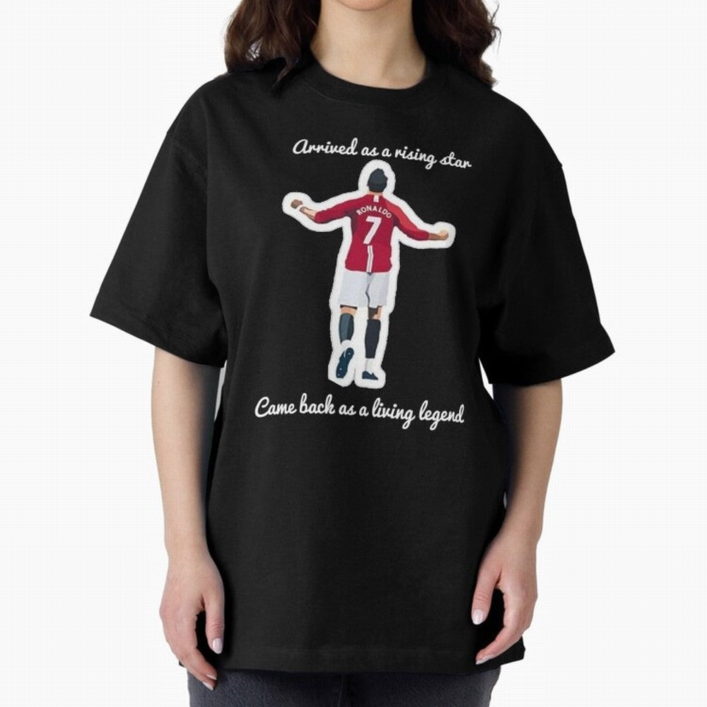 Cristiano Ronaldo Manchester United Siu Siuuu MUFC Oversized T-Shirt Live for the Drama of Global Football Passion for FIFA World Cup 2026, Made for Neymar, Spain, Retro Football Energy, Iconic Rivalries, Trophy Chase Drama and Stadium Atmosphere;