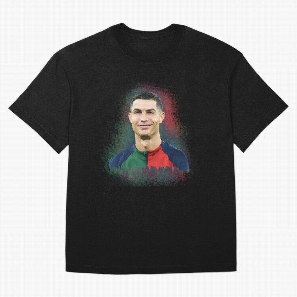 Cristiano Ronaldo digital art Oversized T-Shirt Represent the Passion of FIFA World Cup 2026 USA Canada Mexico Spirit, with Argentina, France and Brazil, Messi, Neymar and Mbappe, Supporter Pride, Iconic Celebrations, Legendary Names and Global