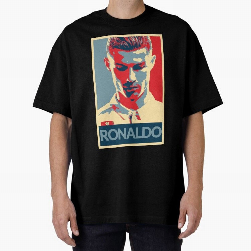 Cristiano Ronaldo Oversized T-Shirt Celebrate Global Passion for FIFA World Cup 2026 for Fans of CR7 and Messi and Portugal, Spain and Germany, Bringing Sports Nostalgia, International Competition, Famous Players and Unforgettable Victories; Built