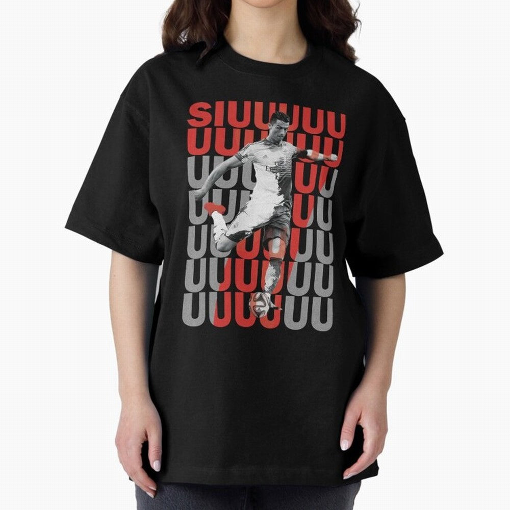 Siuuuuuu Cristiano Ronaldo Oversized T-Shirt Support Your Favorite Stars during Match Day Hype around FIFA World Cup 2026, Messi, England, France and Netherlands, Vintage Soccer Flavor, Modern Football Stars, National Flags and Final Night Emotion;