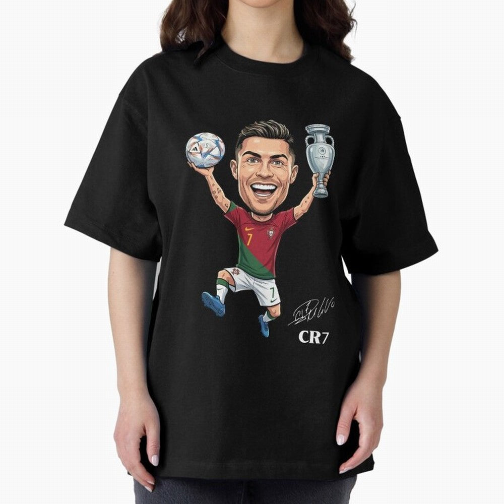 Cristiano Ronaldo Campion Oversized T-Shirt Celebrate Global Football Passion for FIFA World Cup 2026 Group Stage, Celebrating CR7, Germany, Global Supporter Spirit, Legendary Goals, National Colors and Tournament Celebration; Made for Collectors
