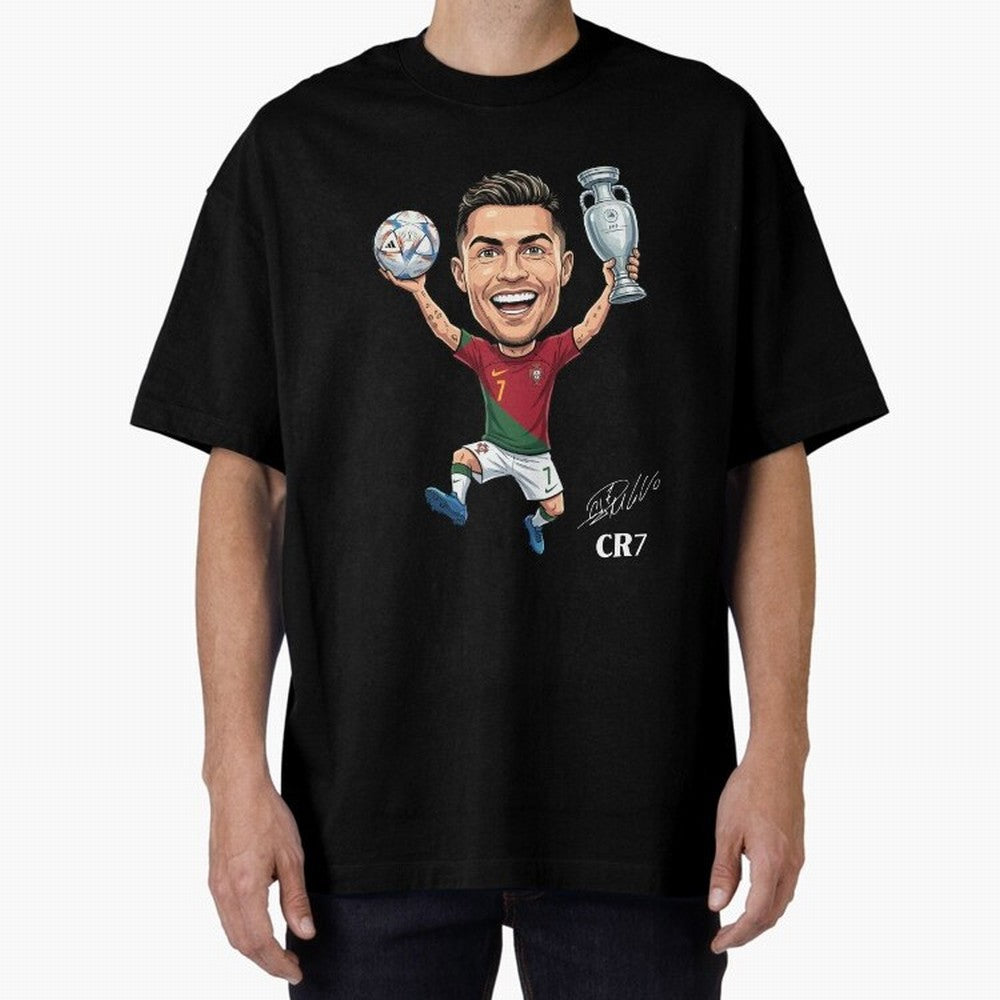 Cristiano Ronaldo Campion Oversized T-Shirt Celebrate Global Football Passion for FIFA World Cup 2026 Group Stage, Celebrating CR7, Germany, Global Supporter Spirit, Legendary Goals, National Colors and Tournament Celebration; Made for Collectors