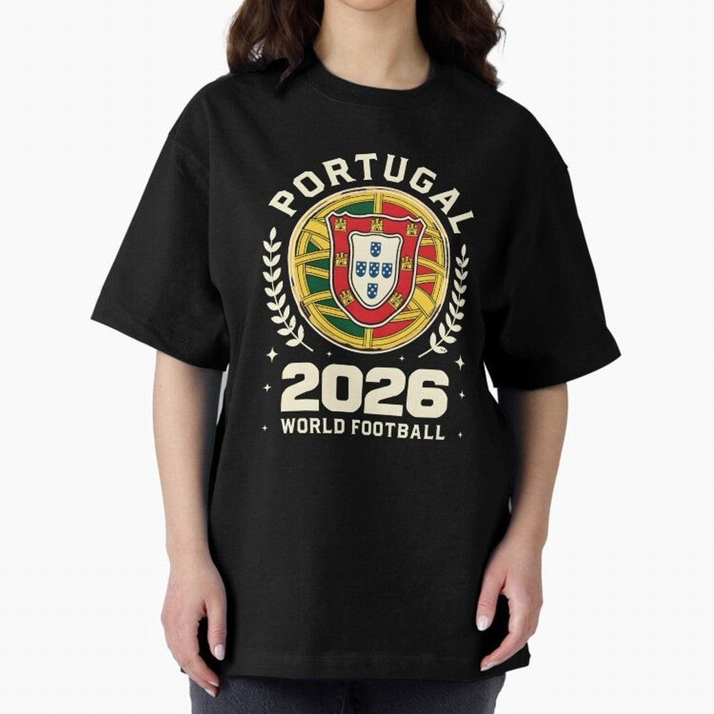 Portugal 2026 World Football Oversized T-Shirt Celebrate the Stars of Global Football Passion for FIFA World Cup 2026 USA Canada Mexico, with Neymar, Argentina, Goal Celebration Energy, Supporter Heritage, Football Icons and Worldwide Tournament