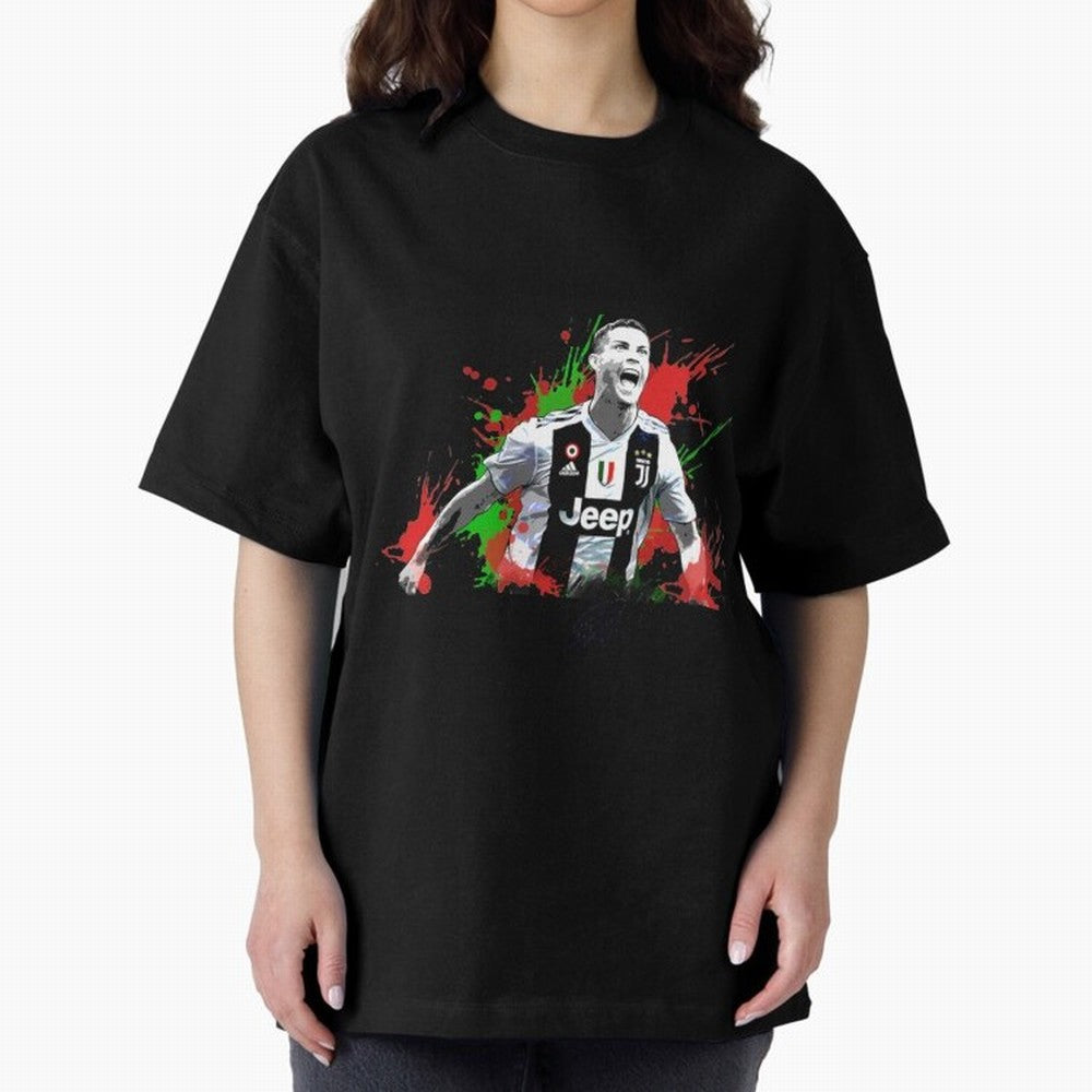 Cristiano Ronaldo Cristiano Ronaldo Oversized T-Shirt Feel the Trophy Chase of the FIFA World Cup 2026 Journey through Messi Highlights, Brazil Pride, Football Festival Excitement, Trophy Ambitions, Country Rivalries and Star Player Buzz; Ideal for
