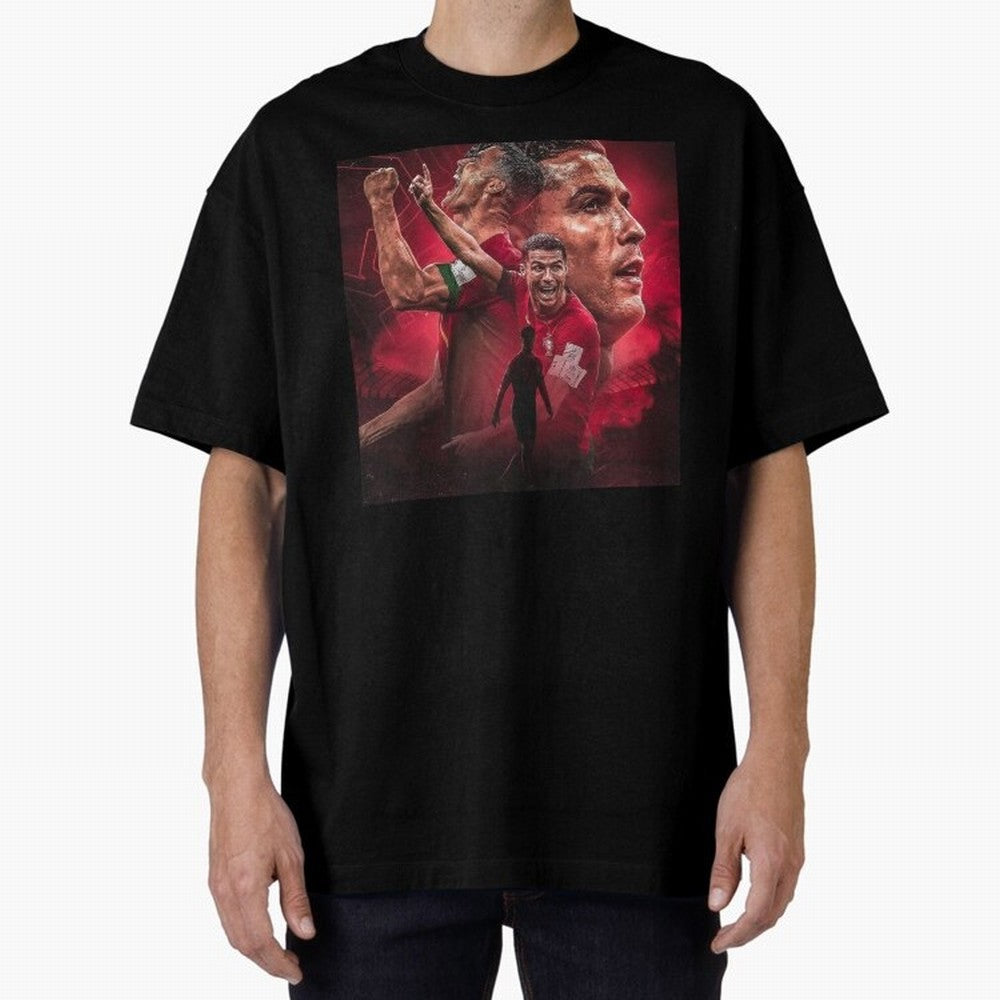 Cristiano Ronaldo - CR 7 Celebration Oversized T-Shirt Celebrate the Stars of FIFA World Cup 2026 Group Stage Spirit, Filled with France, Neymar, Football Festival Excitement, Trophy Ambitions, Country Rivalries and Star Player Buzz; Made for