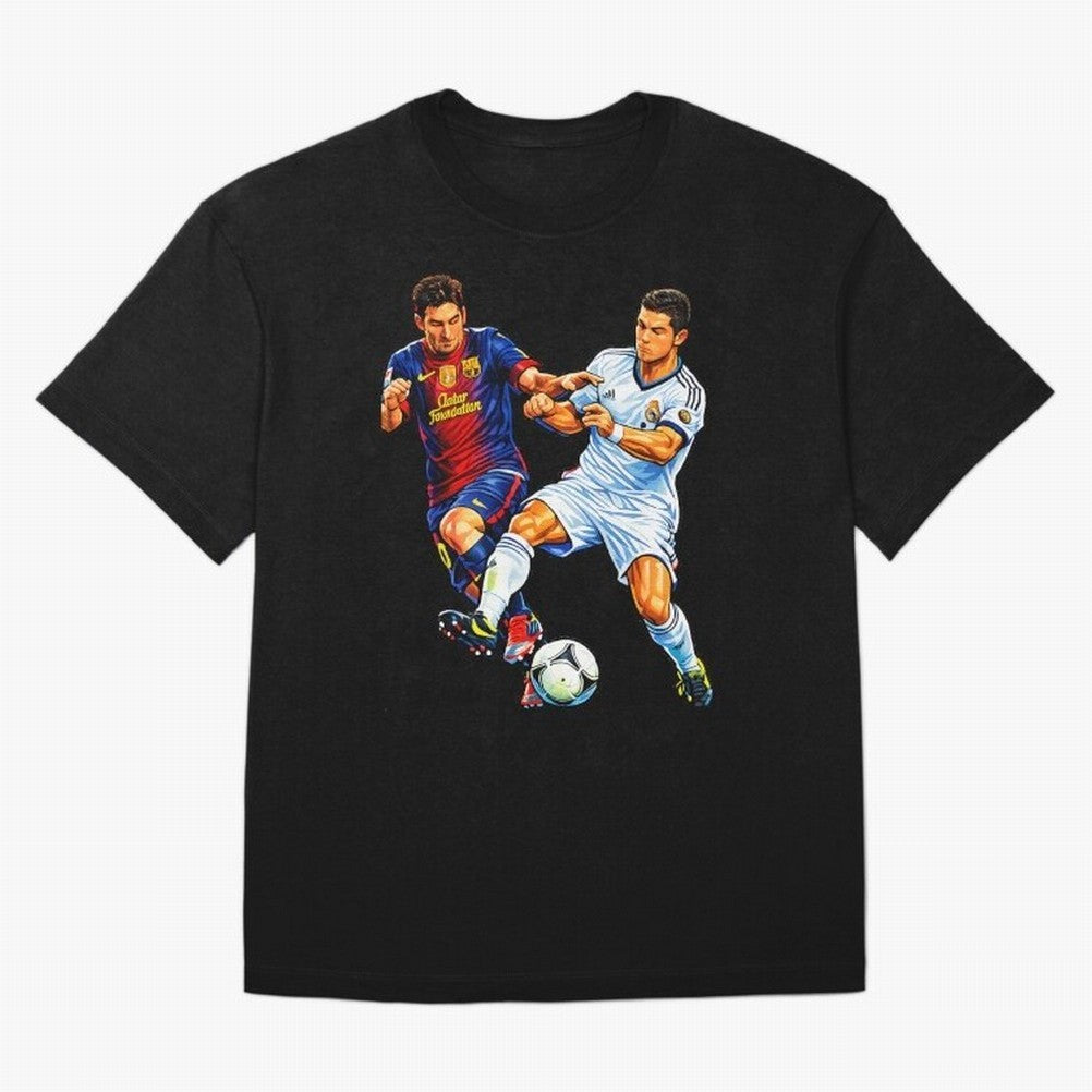 2 GOATS Oversized T-Shirt Join Supporters Worldwide for FIFA World Cup 2026 Driven by CR7 and Messi, Argentina, France and Brazil Energy, Classic Soccer Heritage, Championship Pressure, Fan Loyalty and International Pride; Ideal for Passionate Fans