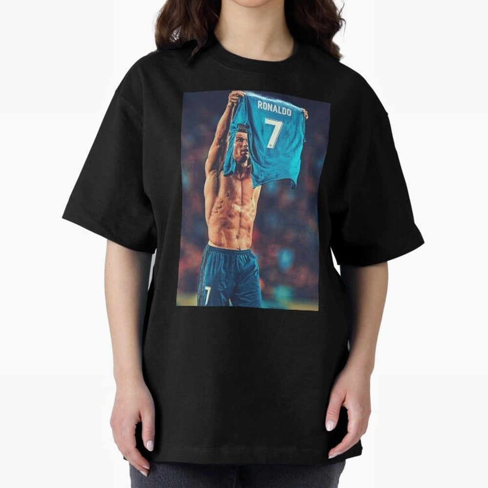 Cristiano Ronaldo Siu Goat,Ronaldo Gifts, Ronaldo Best Selling , Ronaldo Top Items Oversized T-Shirt Remember Iconic Moments from Match Day Hype around FIFA World Cup 2026 Group Stage, Messi, Neymar and Mbappe, Spain, Worldwide Fan Energy, Dramatic