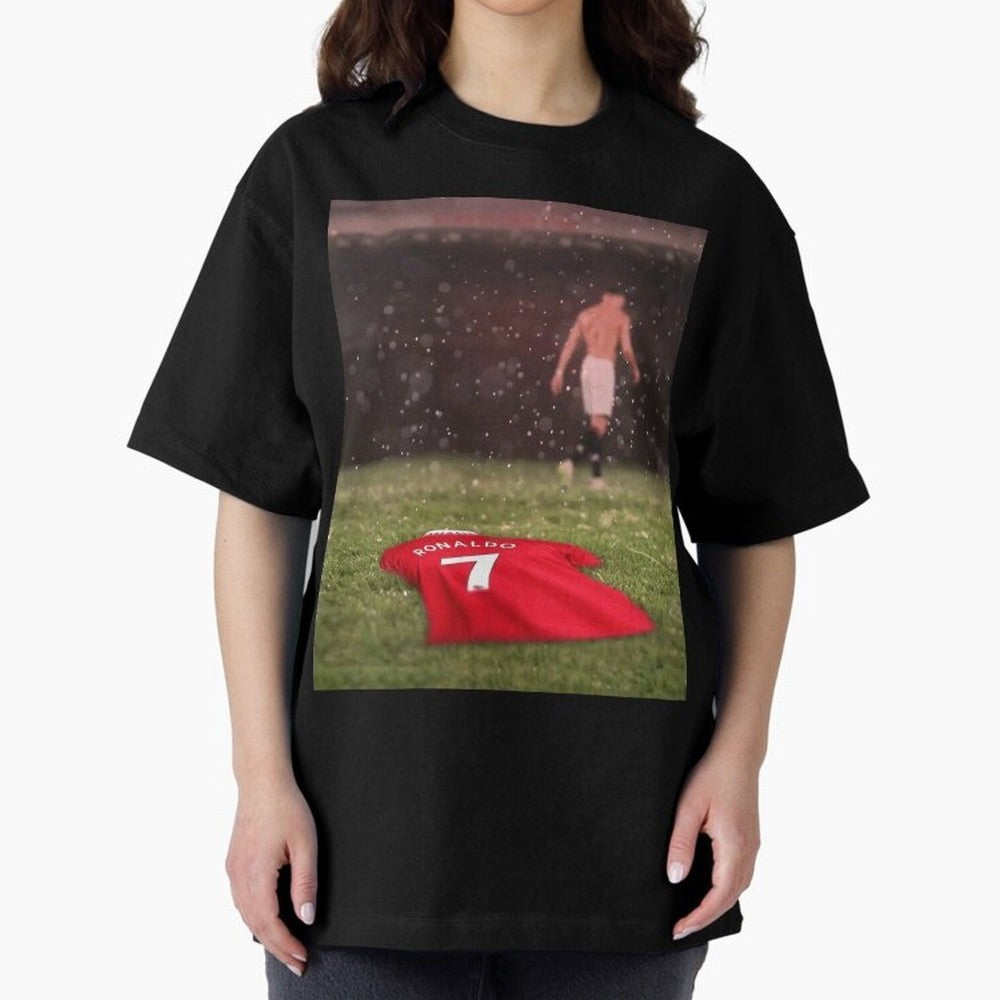 Cristiano Ronaldo Oversized T-Shirt Represent Football Lovers during FIFA World Cup 2026 Group Stage for Fans of Mbappe and Neymar and Brazil, Bringing Vintage Soccer Flavor, Modern Football Stars, National Flags and Final Night Emotion; Ideal for