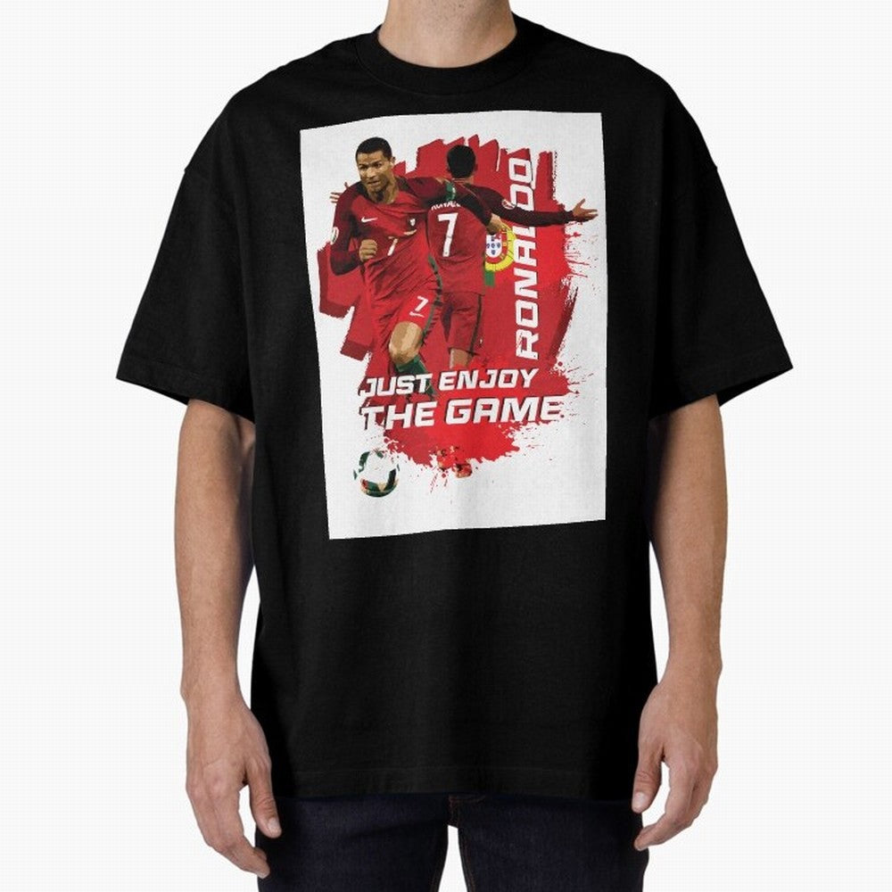 Cristiano Ronaldo Oversized T-Shirt Show Match Day Excitement for the FIFA World Cup 2026 Journey through CR7 Highlights, England and Germany Pride, Soccer Culture, Superstar Moments, National Team Dreams and Competitive Fire; Great for Supporters