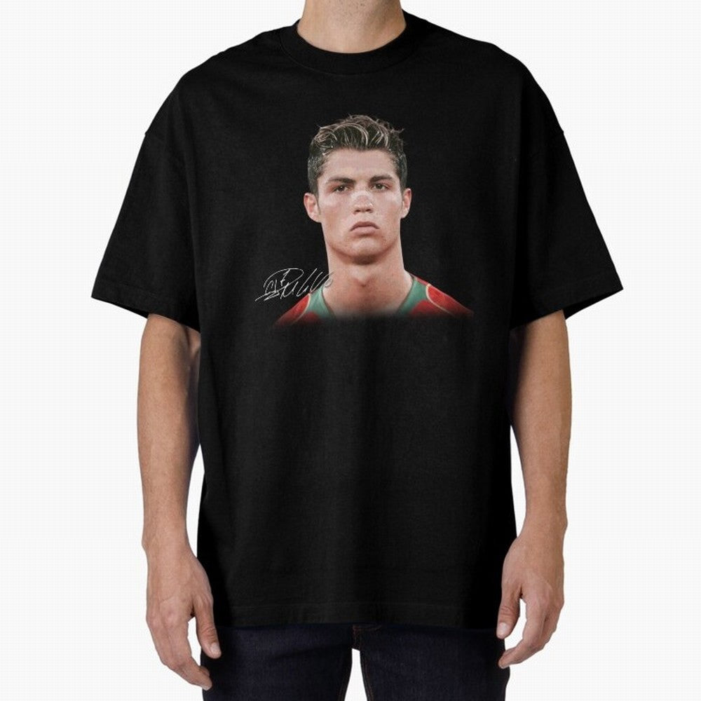 Cristiano Ronaldo T-Shirt Big Face Young Ronaldo Graphic Tee Oversized T-Shirt Bring a Vintage Feel to the FIFA World Cup 2026 Journey through Cristiano Ronaldo Highlights, Spain Pride, Stadium Memories, Football Loyalty, International Chants and