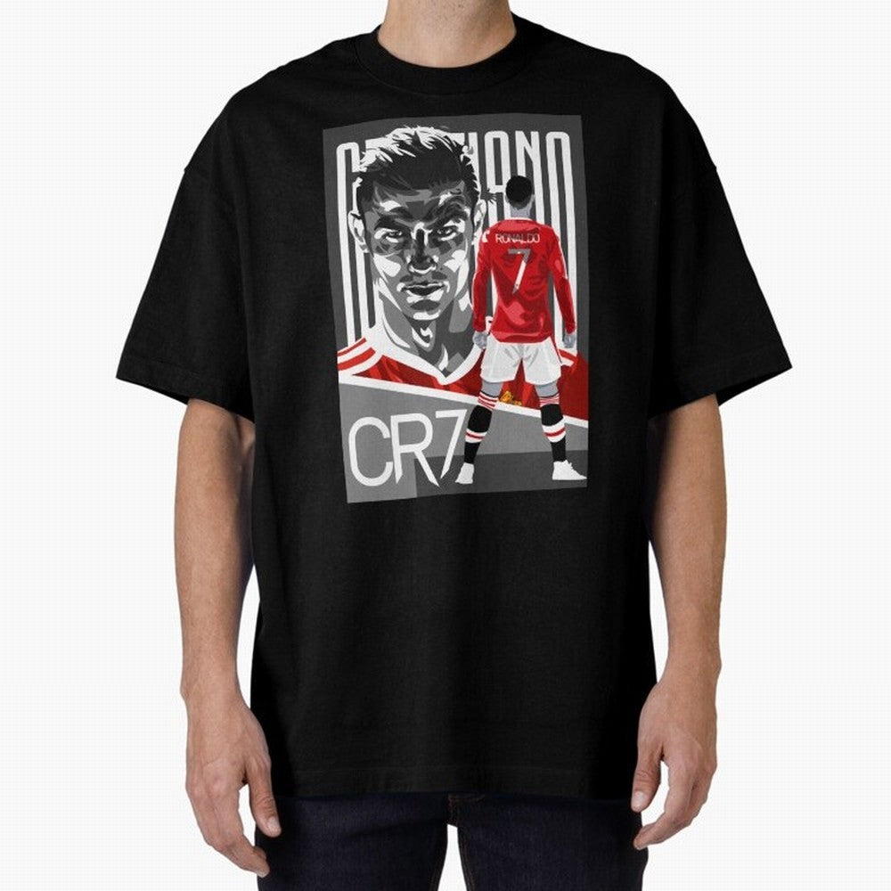 Cristiano Ronaldo in Red Oversized T-Shirt Unlock FIFA World Cup 2026 USA Canada Mexico Spirit, Centered on France, Cristiano Ronaldo, Worldwide Fan Energy, Dramatic Goals, Stadium Lights and Championship Celebrations; Perfect for Fans, Collectors,